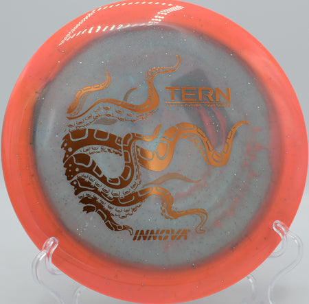 Tour Series Moondust Tern ripping a wide S-curve over the water at Walnut Creek Park in Charlottesville, Virginia.

