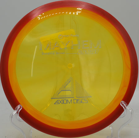 Touch hyzer-flip with the Mayhem standing up and riding a tight wooded gap for full flight at Idlewild Disc Golf Course in Kentucky.

