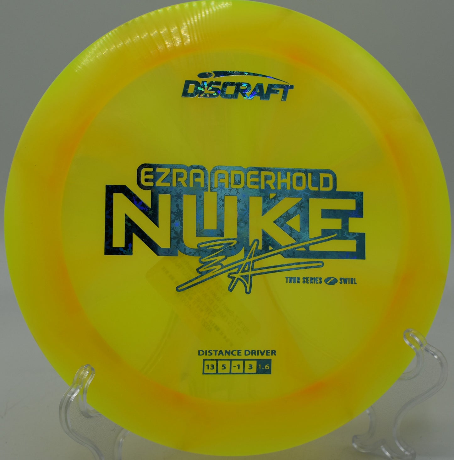 Z Swirl Nuke flying flat and fast down the fairway at Idlewild Disc Golf Course in Burlington, Kentucky

