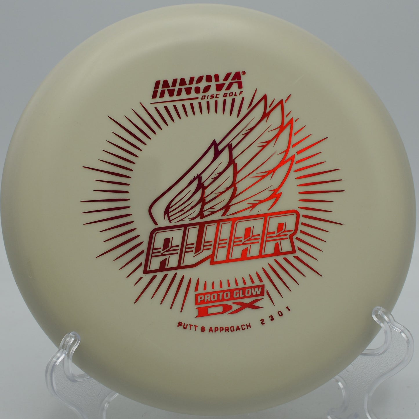 Glow DX Aviar disc golf putter lining up a straight putt at DeLaveaga Disc Golf Course in Santa Cruz, California