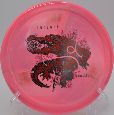 TSA Vessel torque-resistant backhand shot finishing strong at Beaver Ranch Disc Golf Course, Conifer CO