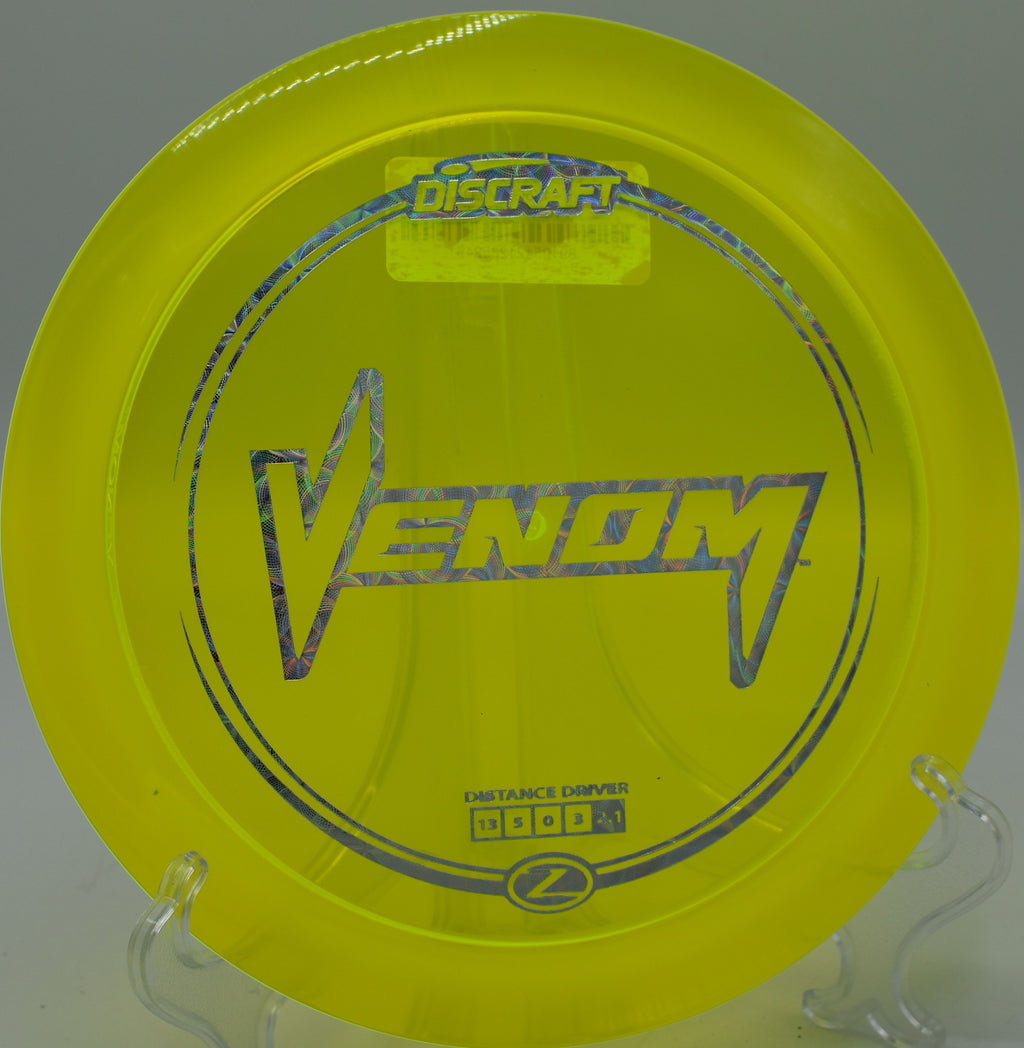 Discraft Venom Z Line – Great for forehands and overhand bombs at Harmon Hills in Tennessee.

