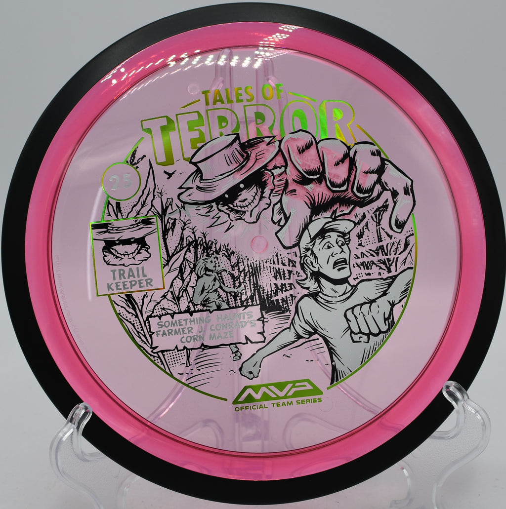 Trail Proton Halloween disc hugging the line on a technical fairway at The Rez Disc Golf Course in Brandon, Mississippi