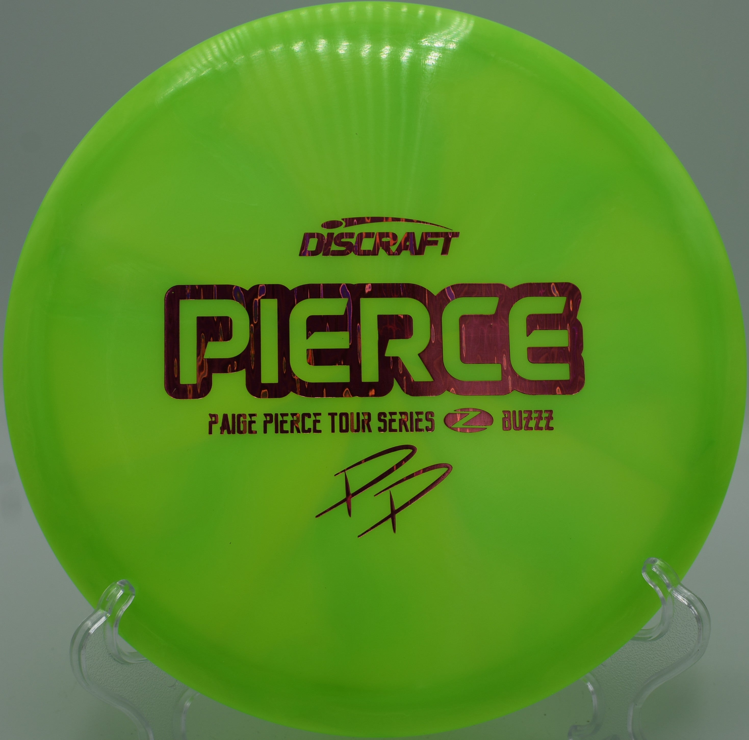 Z Swirl Buzzz disc golf midrange holding a straight fairway shot at Cedar Hills Disc Golf Course, Norman, Oklahoma