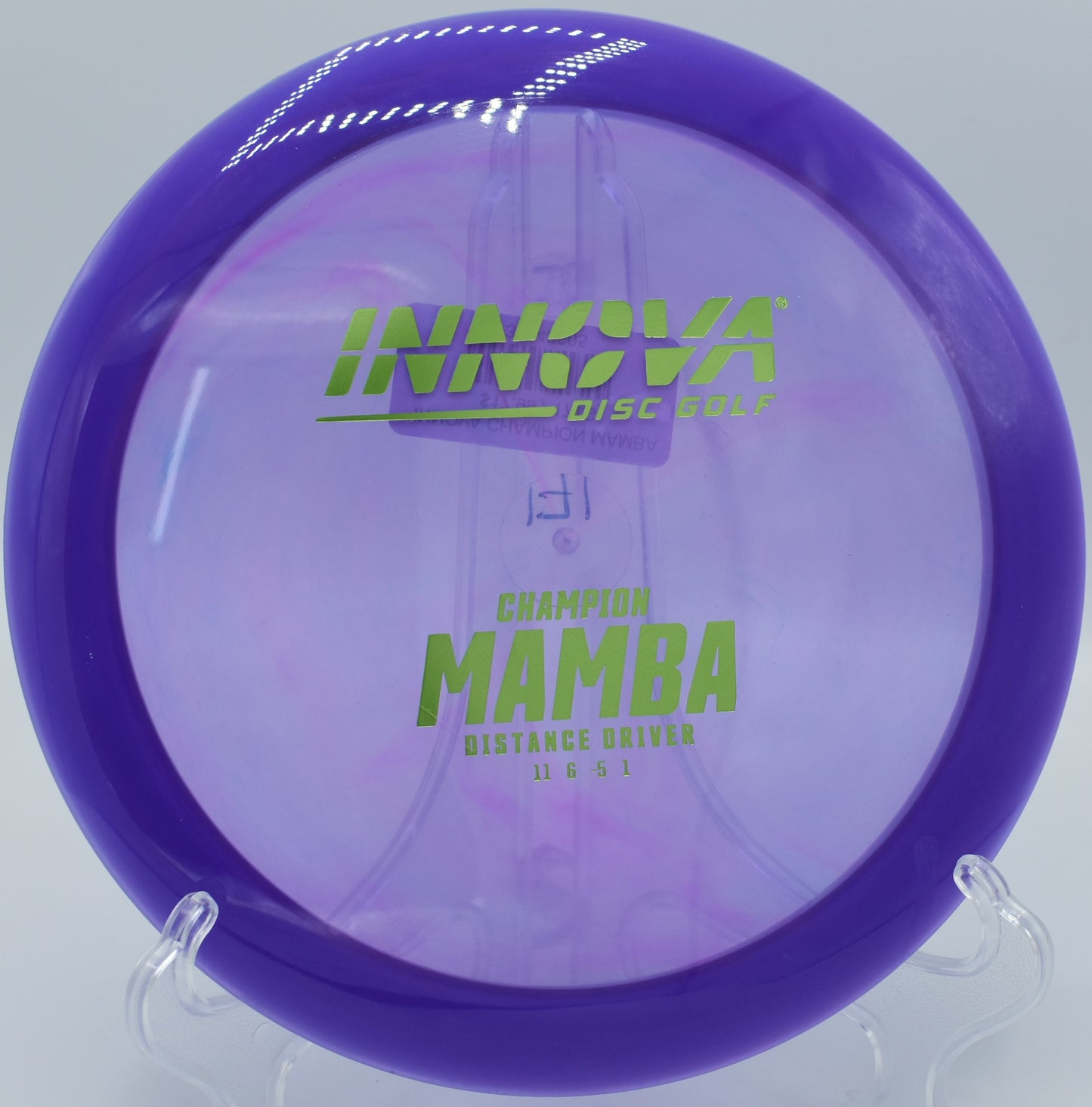 An Innova Champion Mamba floating over the water carry on hole 11 at Moraine State Park Disc Golf Course in Portersville, Pennsylvania, maximizing its glide.