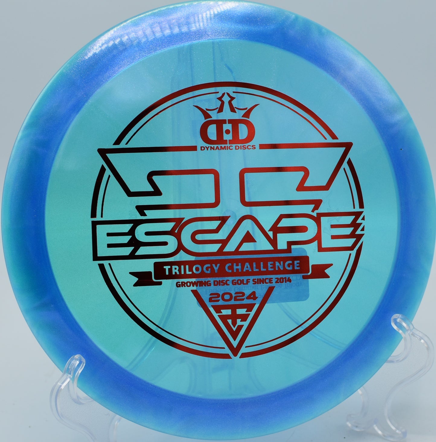 Dynamic Discs Escape Lucid-Ice Glimmer – Trilogy Challenge 2024 edition at Spilman Park Disc Golf Course in Virginia.

