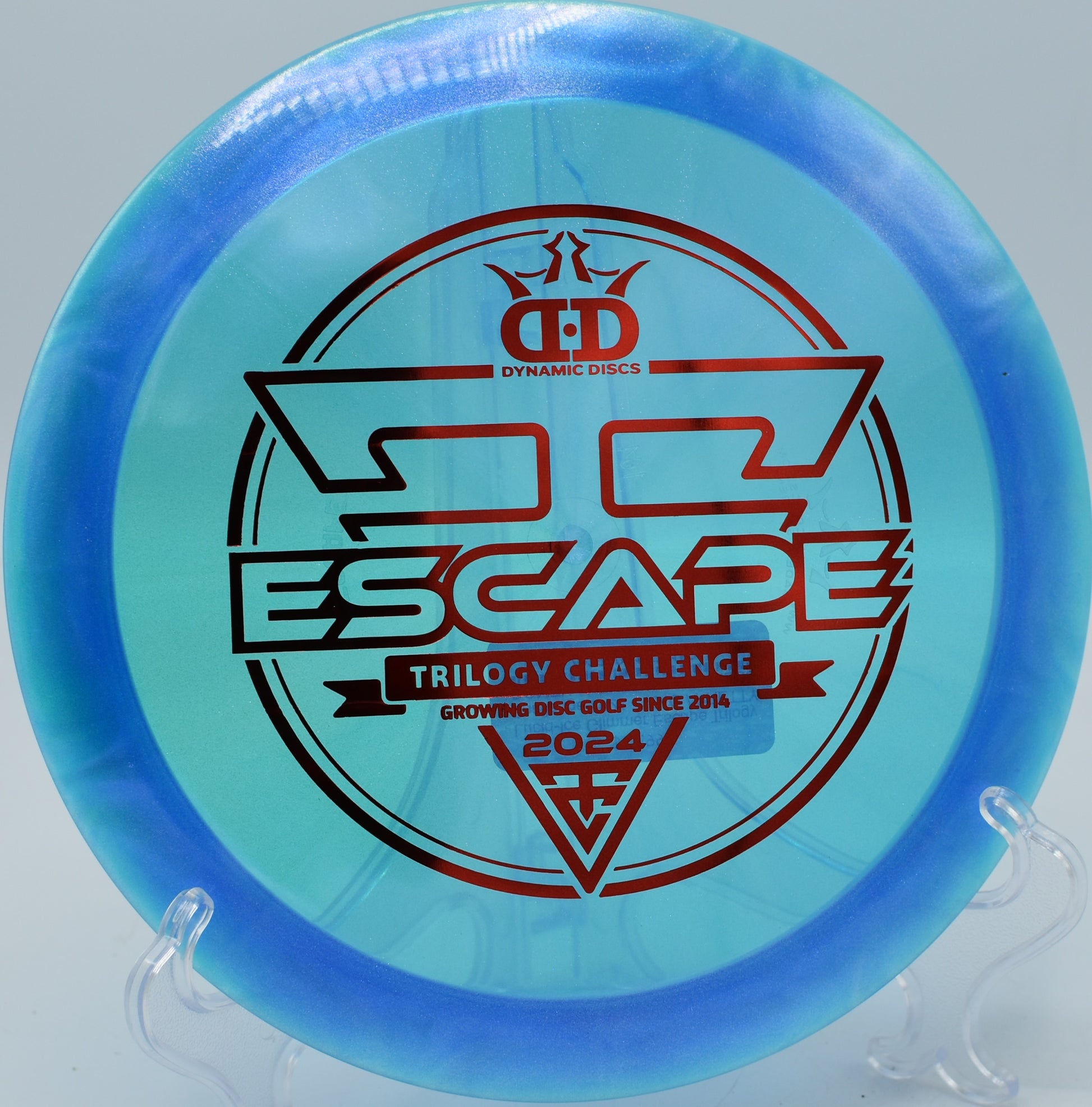 Dynamic Discs Escape Lucid-Ice Glimmer – Trilogy Challenge 2024 edition at Spilman Park Disc Golf Course in Virginia.

