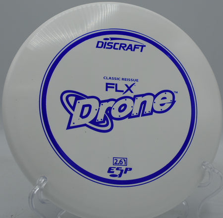 Discraft ESP FLX Drone thrown on a forehand flex line, fighting through crosswinds at Northwood Black in Illinois.

