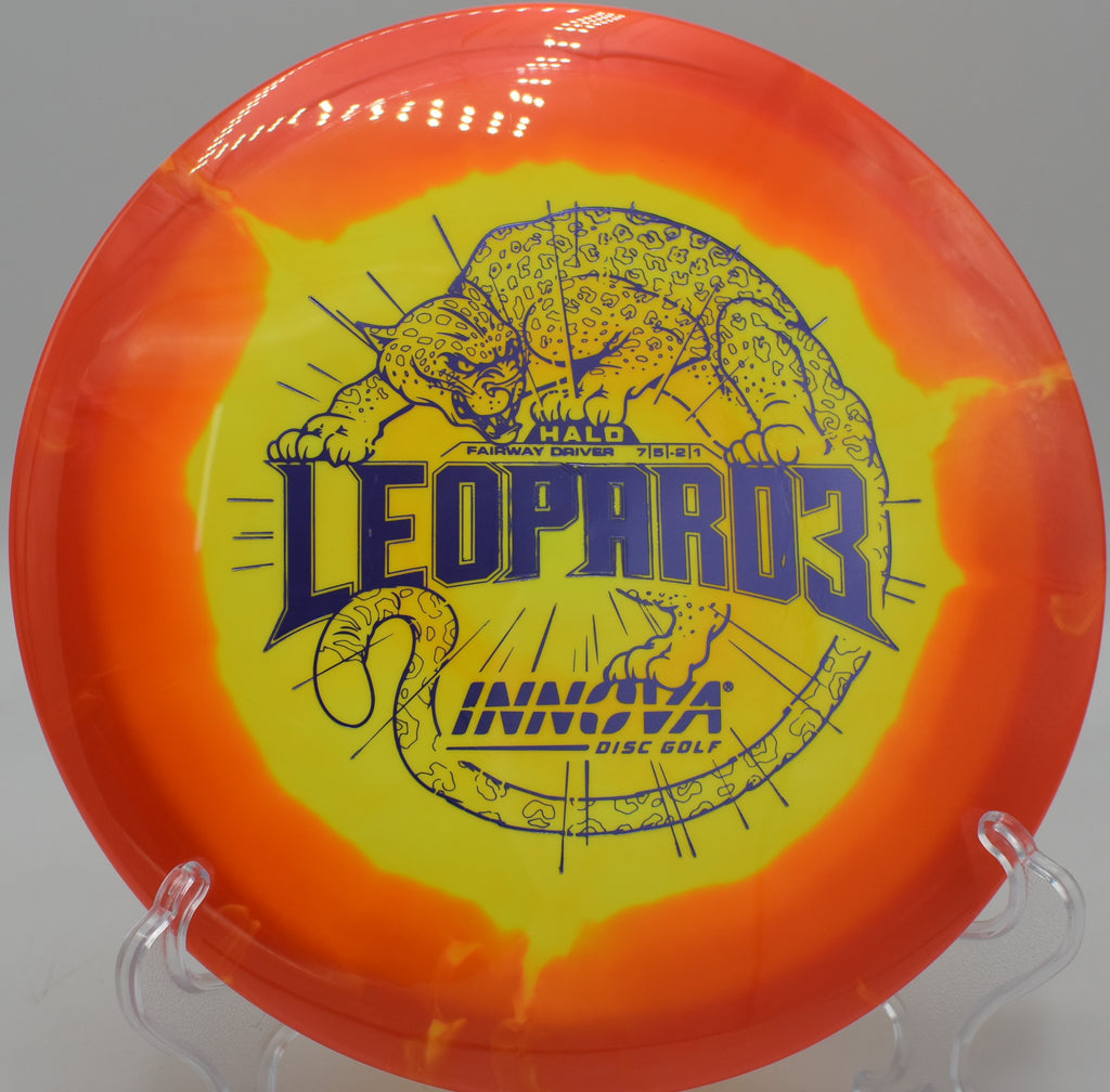 Halo Star Leopard3 fading softly into the circle at Maple Hill Disc Golf Course in Leicester, Massachusetts.

