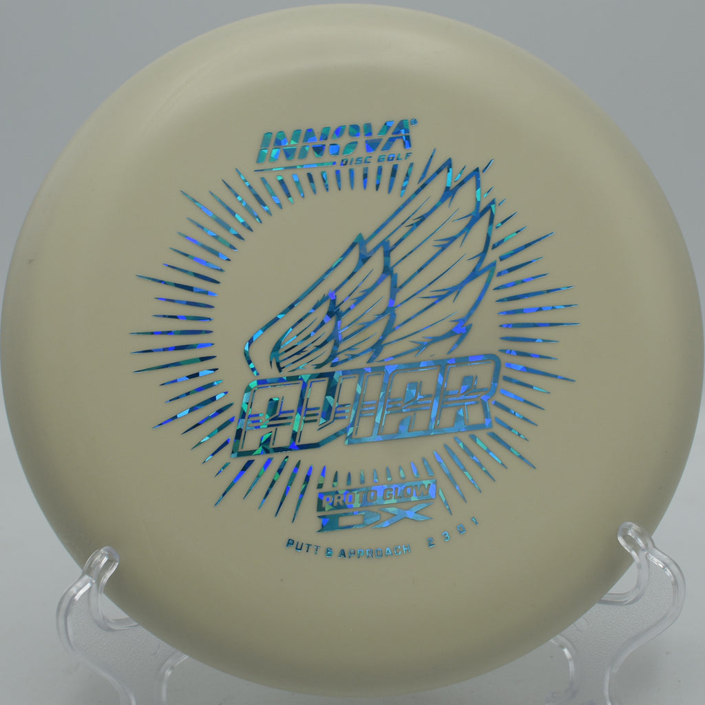 Innova Glow DX Aviar straight putt under the lights at Winthrop Gold in Rock Hill, South Carolina