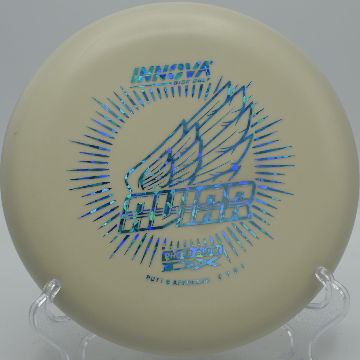 Innova Glow DX Aviar straight putt under the lights at Winthrop Gold in Rock Hill, South Carolina