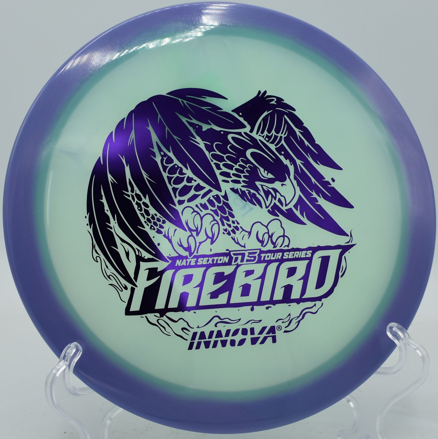 Forehand drive flies over a ridge with reliable fade using the Sexton Firebird at Coyote Point in California.

