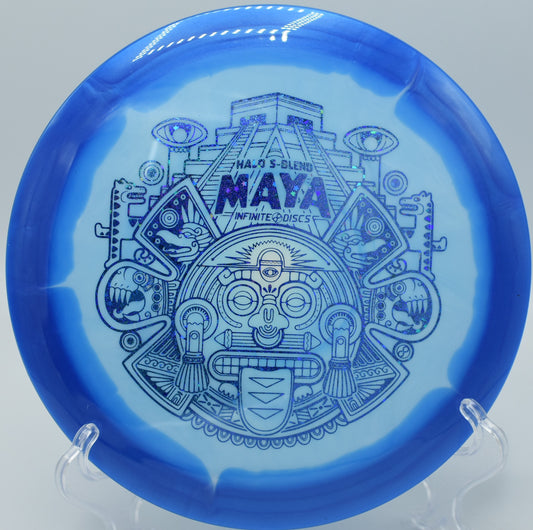 Infinite Discs Halo S-Blend Maya carving a turnover shot on Hole 13 at Panther Creek Disc Golf Course, Springfield, Illinois.
