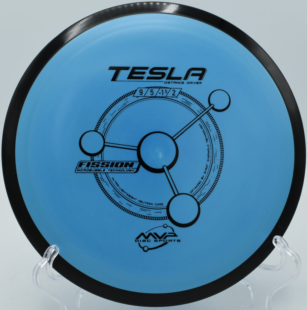Fission Tesla fading hard at the end of a power shot at Idlewild Disc Golf Course in Burlington, Kentucky.


