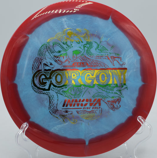 Halo Star Gorgon driver flying a straight control shot at Maple Hill Disc Golf Course in Leicester, Massachusetts