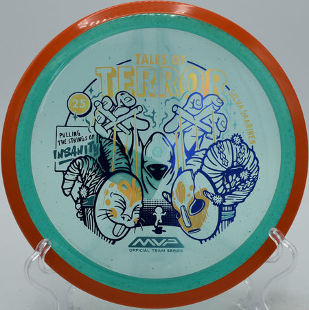 Proton Particle Insanity glowing specs roller line at Fountain Hills Disc Golf Park in Fountain Hills, Arizona