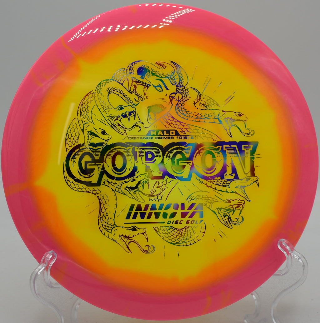 Innova Halo Star Gorgon long glide turnover drive at DeLaveaga Disc Golf Course in Santa Cruz, California