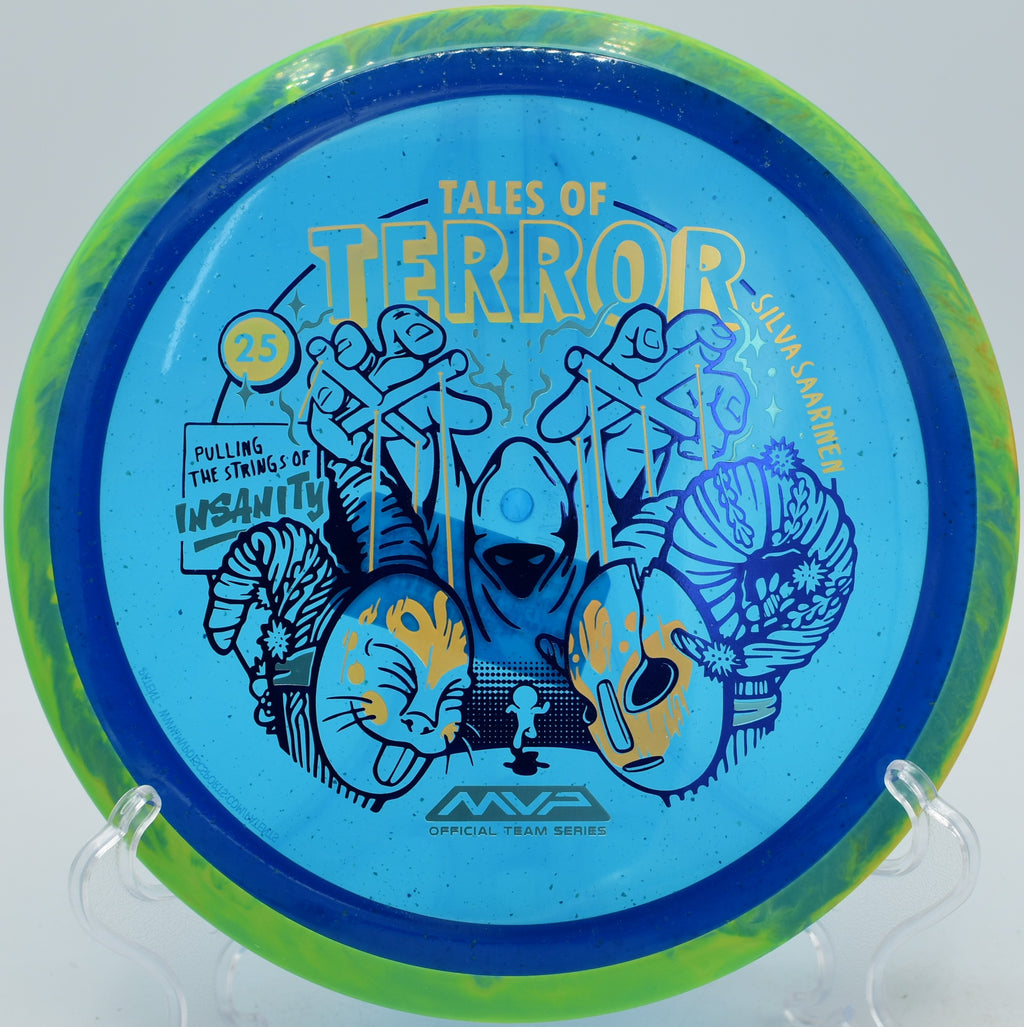 Axiom Proton Insanity special edition carving a smooth turnover at Rollin Ridge Disc Golf Course in Reedsville, Wisconsin