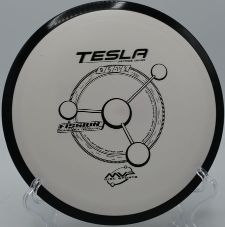 Sidearm throw with a Fission Tesla through a narrow fairway at Morley Field Disc Golf Course in San Diego, California.

