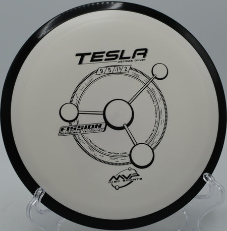Disc golfer lining up a backhand with a Fission Tesla at Two Rivers Park in Little Rock, Arkansas.

