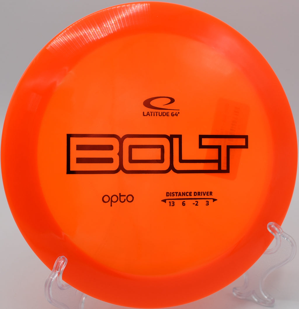 Opto Bolt disc soaring under clear skies at Pacific Dunes Disc Golf Course, showcasing incredible glide.