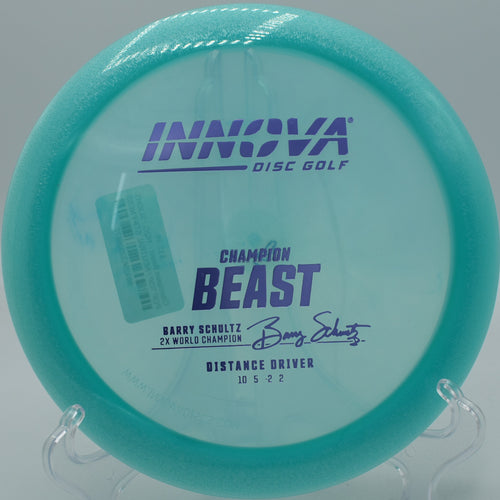 "At Twin Peaks Disc Golf in Flagstaff, AZ, Champion Beast offers smooth acceleration and a predictable finish for aggressive drives."
