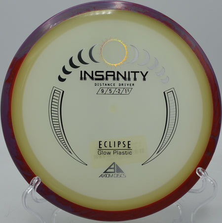 Glow-in-the-dark Insanity carving an S-curve at Blue Ribbon Pines in East Bethel, Minnesota.

