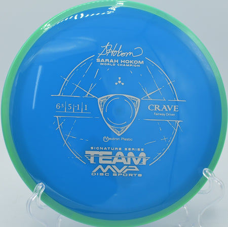 Controlled Neutron Crave shot gliding down a tight fairway at Kincaid Park Disc Golf Course in Anchorage, Alaska.

