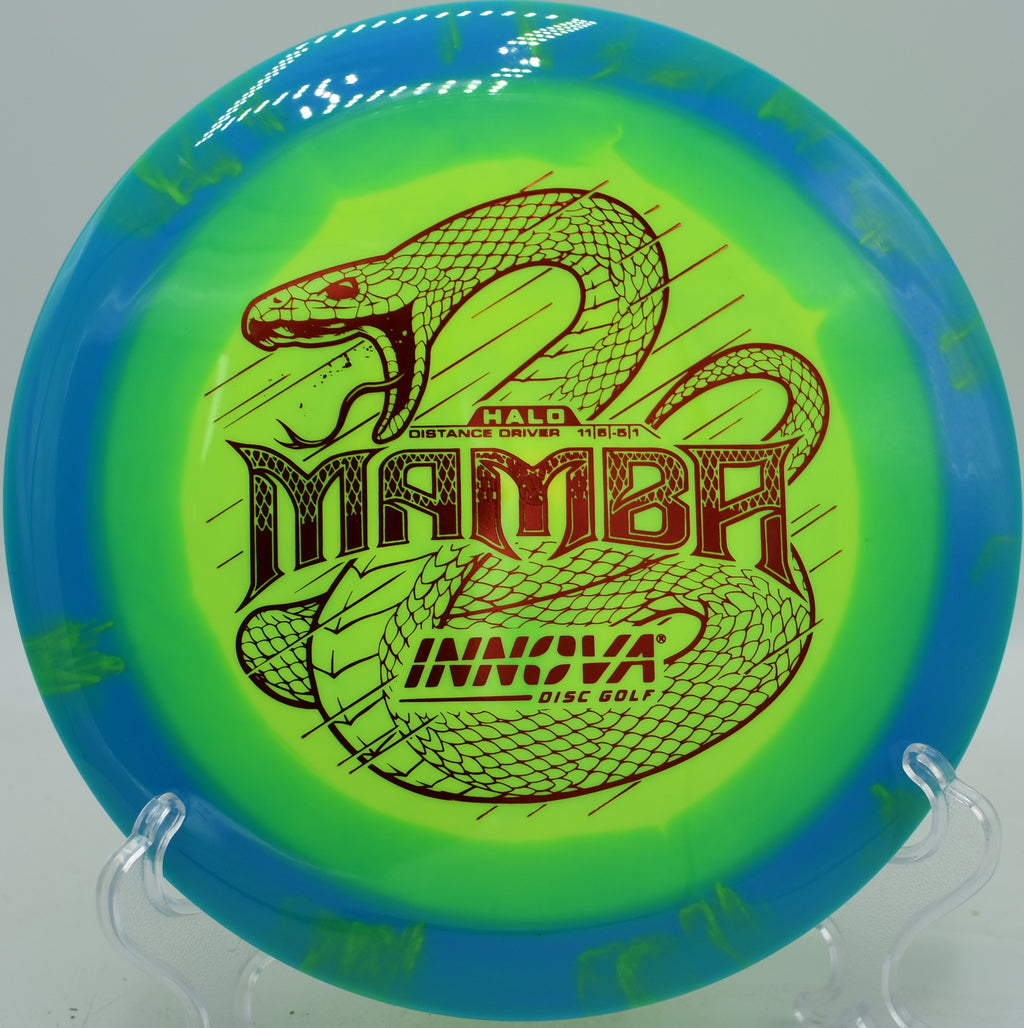 Innova Halo Mamba carving a low ceiling roller route at Trophy Club Park in Texas.

