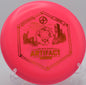 Infinite Discs D-Blend Artifact putter resting beside the basket at Maple Hill Disc Golf Course in Leicester, Massachusetts, featuring soft grip and straight flight.

