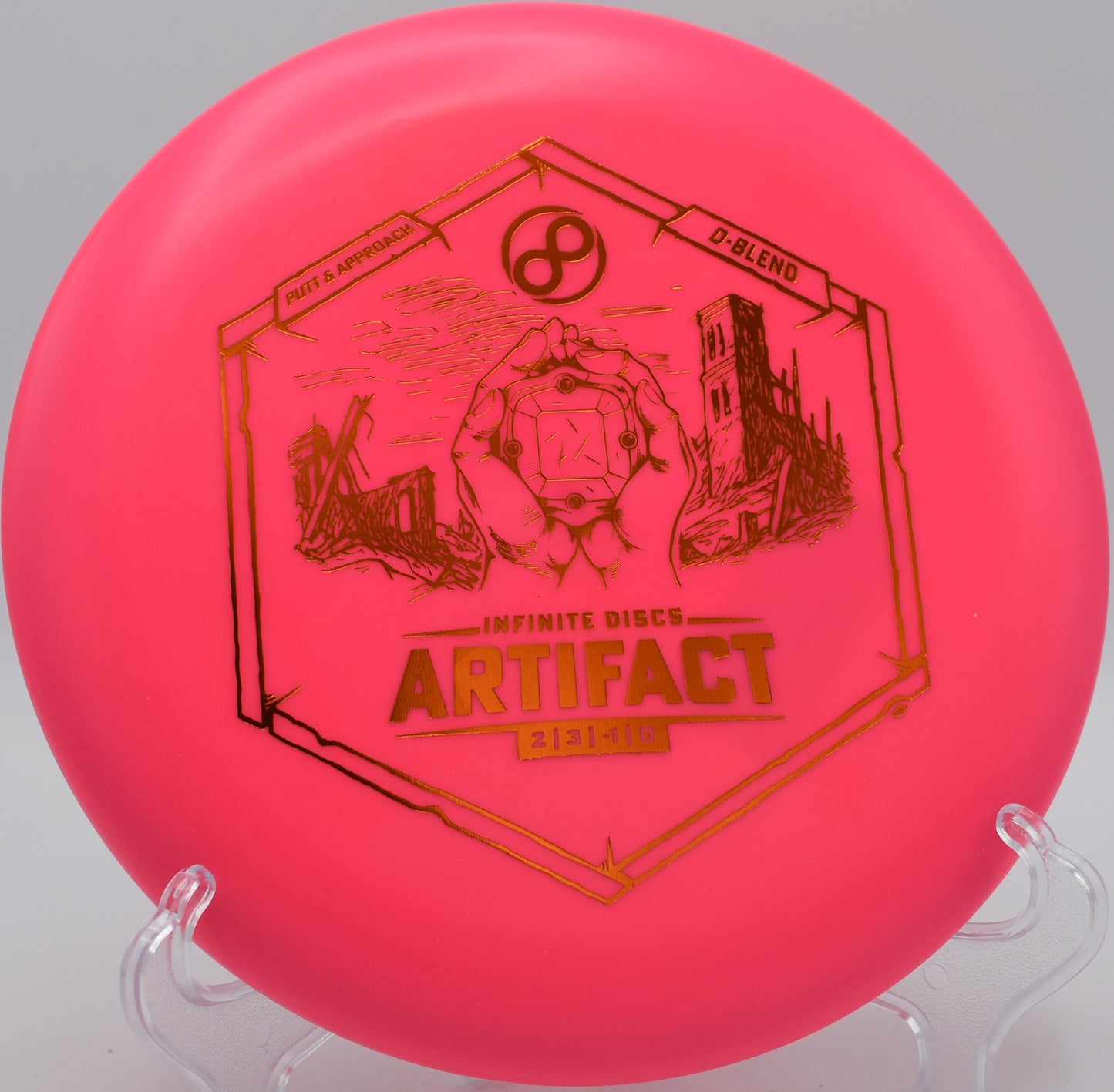 D-Blend Artifact flying on a loft-style putt at Idlewild Disc Golf Course in Burlington, Kentucky, ideal for players seeking touch and minimal fade.

