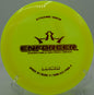 Dynamic Discs Lucid Enforcer driving flat with dependable fade at Sabattus Disc Golf Complex in Sabattus, Maine.

