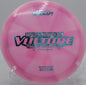 Discraft Z Swirl Vulture launched on a flat backhand, gliding straight with a late fade at Maple Hill’s long par 4.

