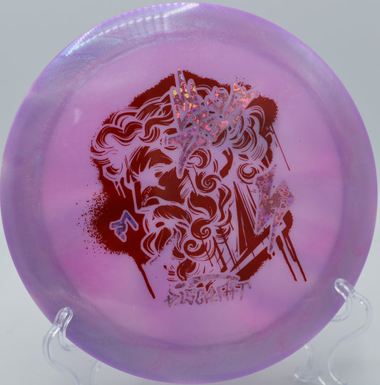 "Discraft Zeus Two-Foil LE – Signature run built for wind-fighting distance at Sabattus Disc Golf Complex in Maine."

