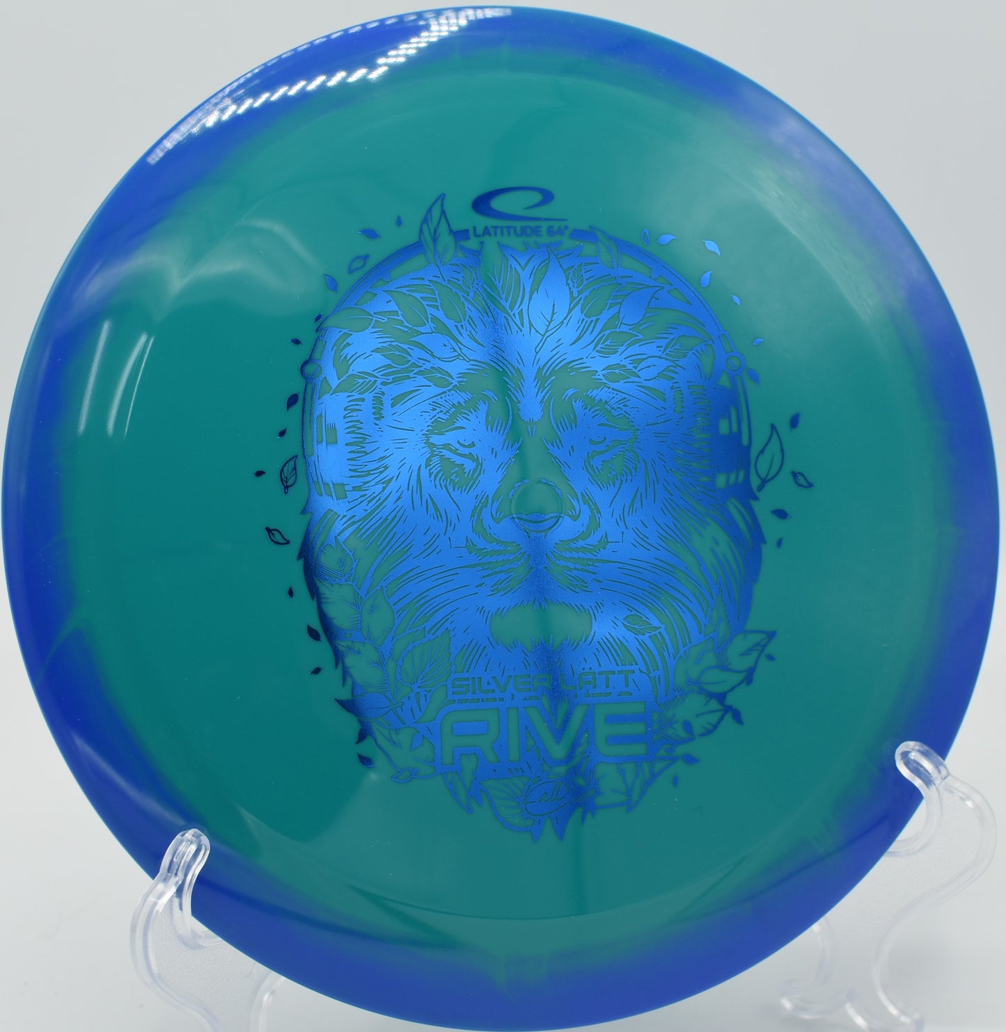 Disc golf driver Silver Latt Rive skipping up near the basket at Bailey Road Park in Cornelius, North Carolina.

