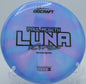 Discraft Luna in Z Swirl plastic floating straight from Circle 2 and clinking chains cleanly.

