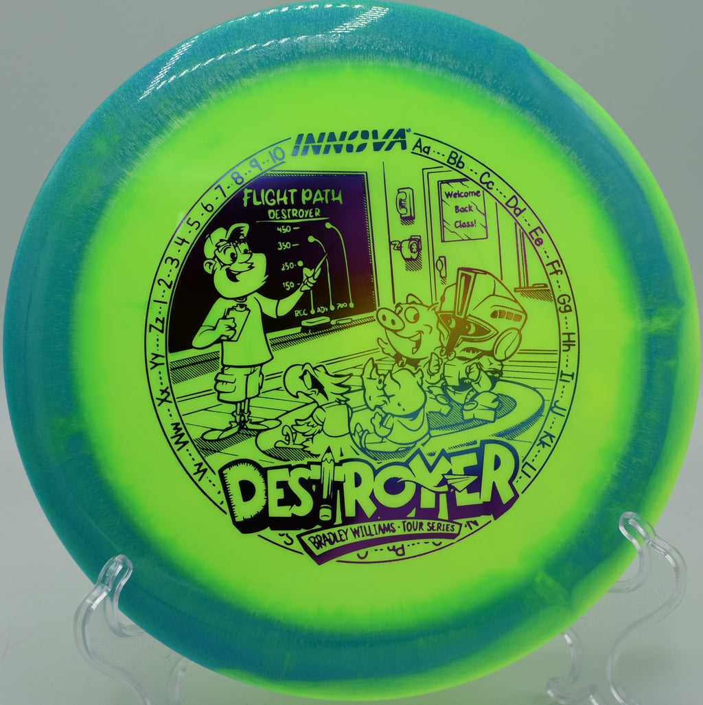Halo Baby Destroyer breaking through calm air with reliable fade at Iron Hill DGC in Newark, Delaware.

