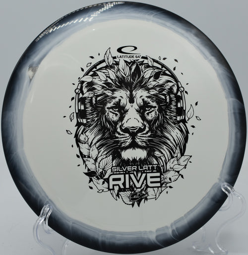 Latitude 64 Rive in Royal Grand plastic flying over water at Wickham Park in Manchester, Connecticut.

