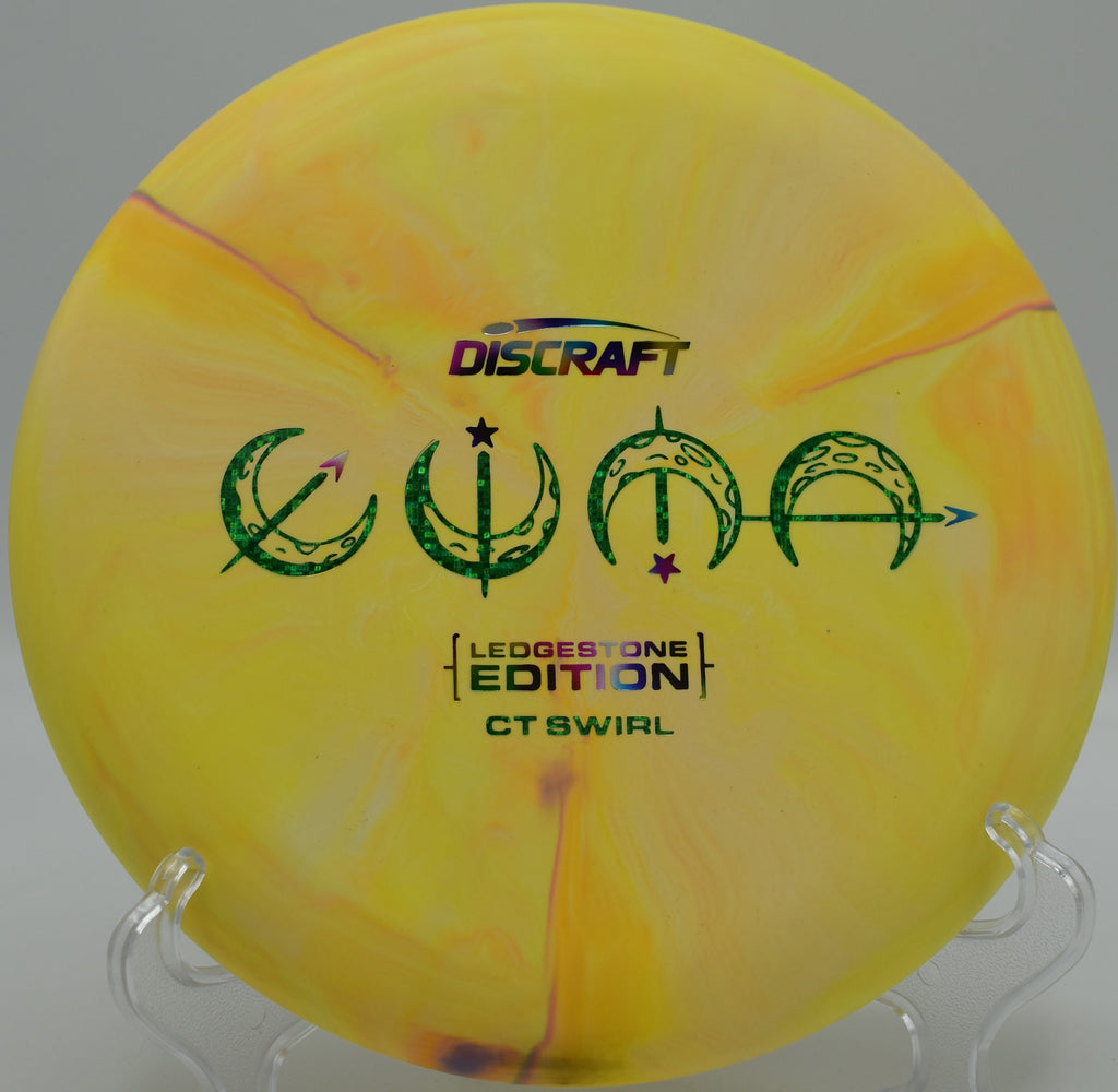 CT Swirl Luna flex putt through trees at Token Creek Disc Golf Course in Madison, Wisconsin

