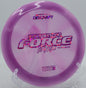 Backhand rip with the Z Swirl Force soaring over open fairway and fading in near Circle 2 at Flip City.

