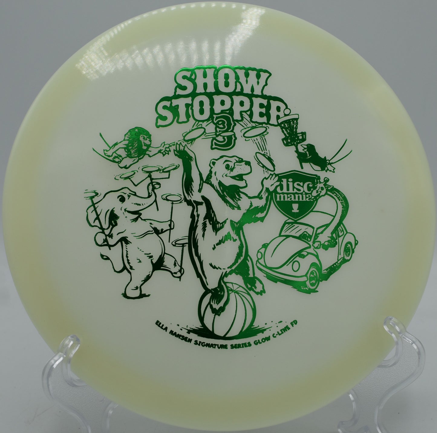 Discmania Glow C-Line FD glowing in flight at Maple Hill in Leicester, Massachusetts

