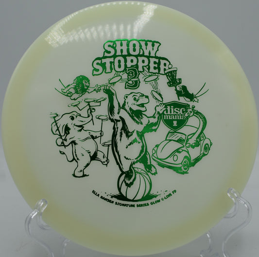 Discmania Glow C-Line FD glowing in flight at Maple Hill in Leicester, Massachusetts

