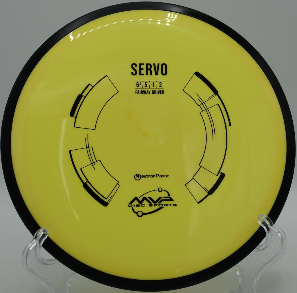 MVP Neutron Servo navigating tight woods at Flip City Disc Golf Park in Shelby, Michigan, made for accurate placement and subtle fade.

