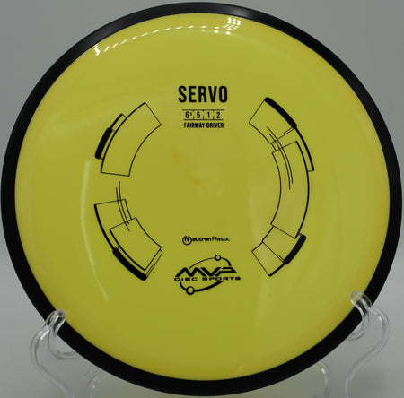 MVP Neutron Servo navigating tight woods at Flip City Disc Golf Park in Shelby, Michigan, made for accurate placement and subtle fade.

