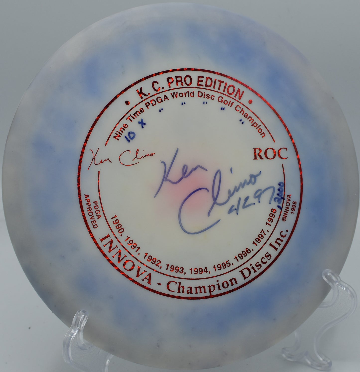 KEN CLIMO SIGNED 9X KC PRO ROC