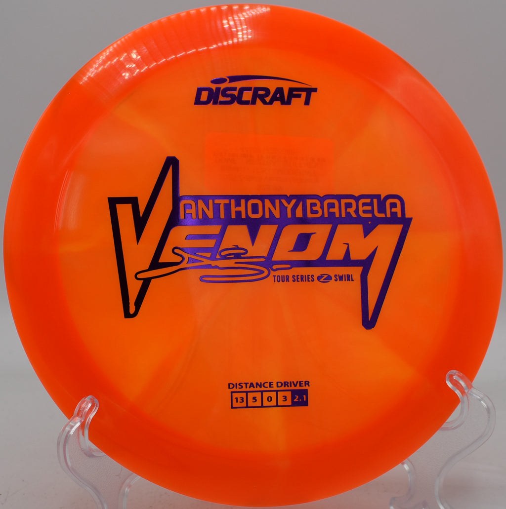 Overstable Z Swirl Venom flying flat and fast with strong finish across a long fairway at Winthrop Gold.


