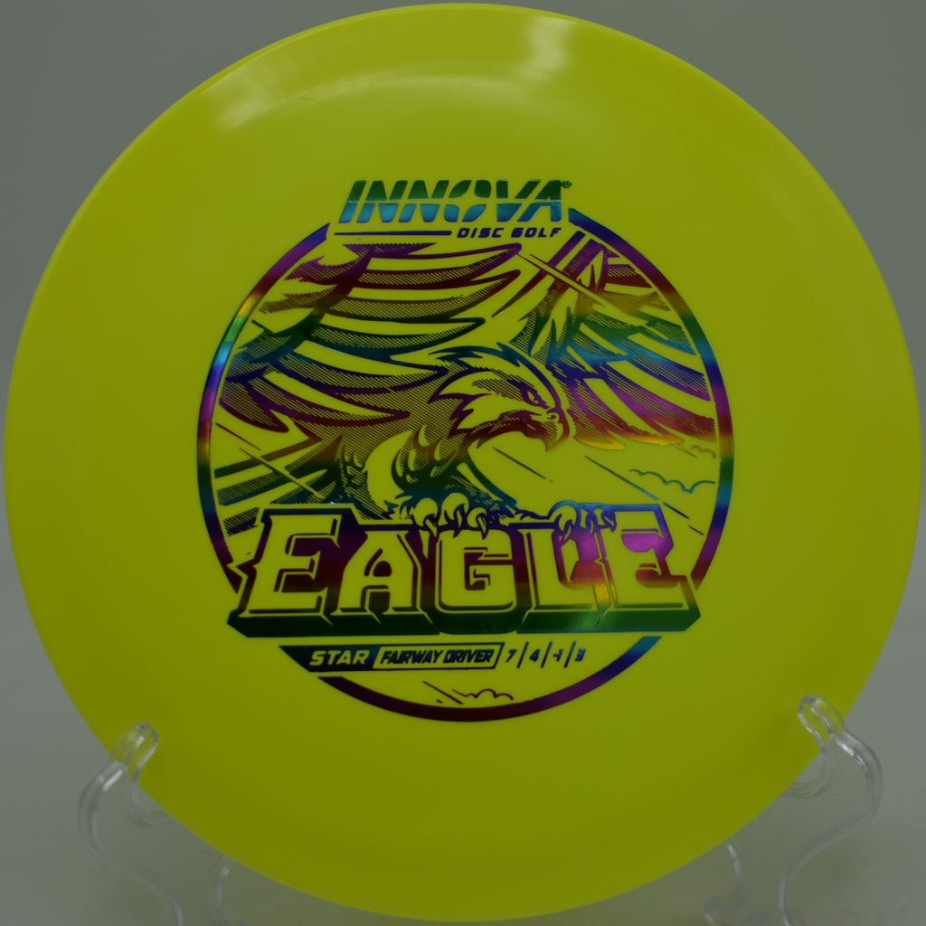 Star Eagle flying straight then fading near basket at Hornets Nest Disc Golf Course, Charlotte NC