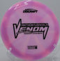 Discraft Venom in Z Swirl plastic used on a spike hyzer, dropping steeply near the basket at Lake Marshall Lions.

