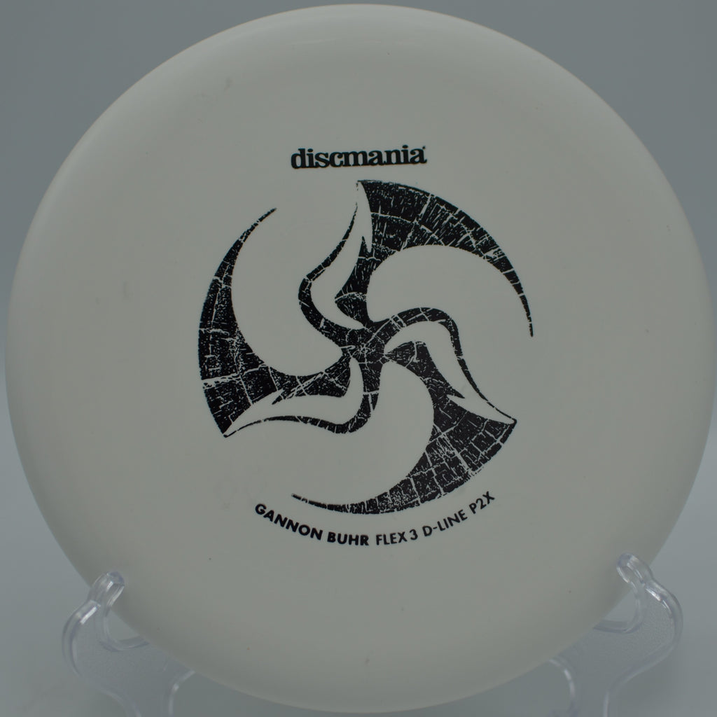 Discmania Flex 3 D-Line P2X Huk Lab collaboration flying straight toward the chains at Sims Park Disc Golf Course in Euclid, Ohio.