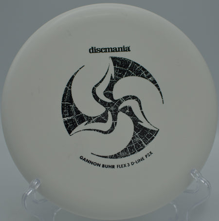 Player lining up a confident circle putt with the Gannon Buhr Flex 3 P2X at Roscoe Ewing Park Disc Golf Course in Medina, Ohio.